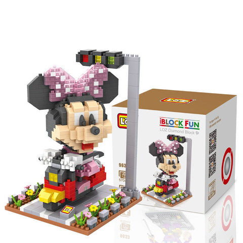 BIG SIZE Mickey Mouse New Minnie Donald Duck Daisy minifigures minecraft building Blocks Action Figure Model Kids Toys 0735