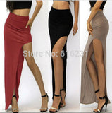Women long tight maxi skirts with slit Split vintage Bodycon Ladies pencil bandage Fitted skirt jupe longue Female Clothes