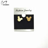 Trendy Bridal Stainless Steel Jewelry Sets Cute Cartoon Micky Charms Statement Necklace Minnie Mouse Earring For Women