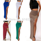 Women long tight maxi skirts with slit Split vintage Bodycon Ladies pencil bandage Fitted skirt jupe longue Female Clothes