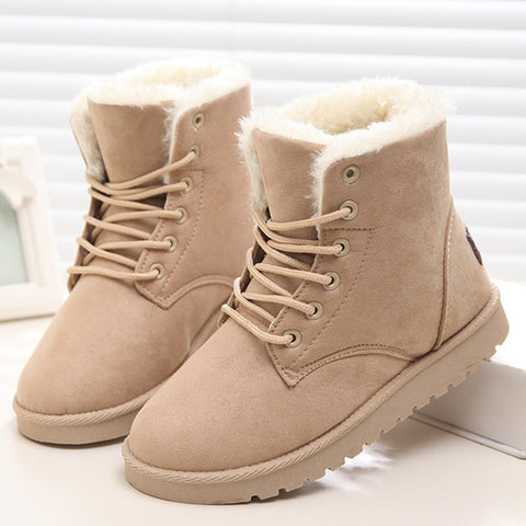 2016 New Warm Winter Boots For Women Ankle Boots Waterproof Snow Girls Boots Female Shoes Suede with Plush Insole Botas Mujer