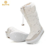 2016 new winter high women boots plush warm lady shoe plus size 35 to 41 easy wear zipper up girl white colour flower snow boots