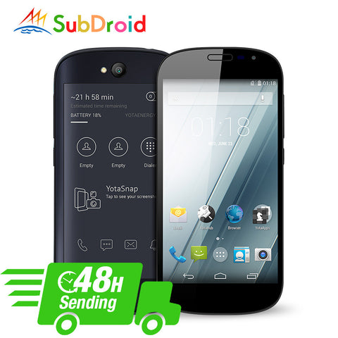 Original Russian YOTA YOTAPHONE 2 4G LTE smartphone 4.7" Touch E Ink 5.0" FHD Gorilla Glass dual screen wireless charger 2G+32G