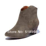 2016 Spring/Autumn Ankle Boots For Women Medium Heel 100% Genuine Nubuck Leather Women's Ankle Boot Fashion Short Martin Shoes