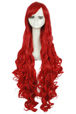 Free Shipping 100cm Synthetic Hair Long Curly White Blonde Pink Red Blue Brown Cosplay Wig Perruque