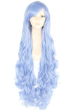 Free Shipping 100cm Synthetic Hair Long Curly White Blonde Pink Red Blue Brown Cosplay Wig Perruque