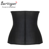 Burvogue Women Corset  Waist Corsets  Black Latex Zipper Underbust Corset Slimming 9 Steel Bone Body Shaper Corset