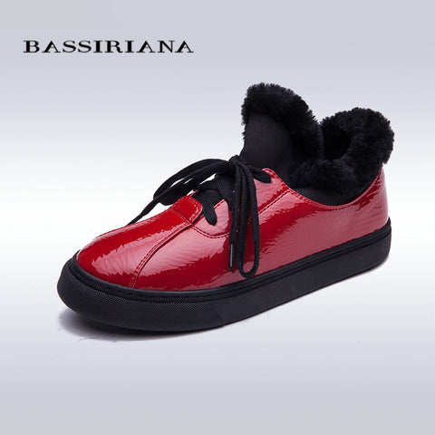 BASSIRIANA Winter Woman Shoes Casual Shoes Plush Lady's Trend Cotton-padded Shoes Thickening Warm Shoes Women