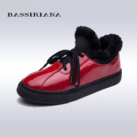 BASSIRIANA Winter Woman Shoes Casual Shoes Plush Lady's Trend Cotton-padded Shoes Thickening Warm Shoes Women