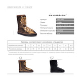 BASSIRIANA - women's fashion blue sheepskin snow boots with crystal decoration Free shipping