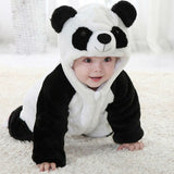 Free Shipping 2016 New Cute Animal Panda One Piece Long Sleeve Cotton Newborn Baby Romper Baby Costume Clothing Clothes
