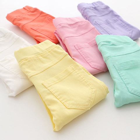 High Quality Spring Summer Fashion Children Pants Candy Color Pencil Girls Pants