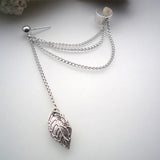 Mulheres Menina Elegante Punk Rock Cadeia Folha Tassel Dangle Ear Cuff Envoltório Brinco de Prata Brincos de Ouro Jóias 1 pcs