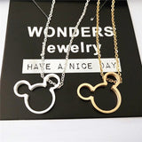 Trendy Bridal Stainless Steel Jewelry Sets Cute Cartoon Micky Charms Statement Necklace Minnie Mouse Earring For Women