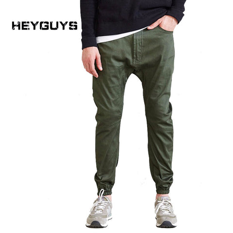 Fashion--pure-color-beam-multi-pocket-casual-harem--khaki-green-pants-trousers-men-basic-ankle-tied-pants-Reducing--uk-fashion