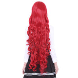 Free Shipping 100cm Synthetic Hair Long Curly White Blonde Pink Red Blue Brown Cosplay Wig Perruque