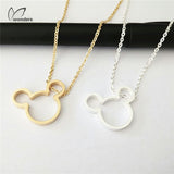 Trendy Bridal Stainless Steel Jewelry Sets Cute Cartoon Micky Charms Statement Necklace Minnie Mouse Earring For Women