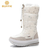 2016 new winter high women boots plush warm lady shoe plus size 35 to 41 easy wear zipper up girl white colour flower snow boots