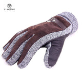 Stylish Mens Winter Gloves Guantes Black Coffee Khit Gloves For Male Luxury Leather Thermal Gloves Christmas