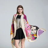 s 2016 Women Summer Scarf dLong Cape Scarves Shawl Owl Printed Scarf Big Size Lion and Angel pashmina Lonely patients girl Printed