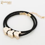 Children Minnie Mouse Metal Leather Bracelet Rope Fits for Charms NEW Braided Chain Rope Purple Color Clasp Bohemia Jewelry