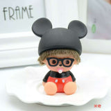 5pcs/lot Mickey Minnie Mouse Monchichi Key Chain Sleutelhanger Keychaineyring Kiki Pom Pom Women Bag Charm Porte Clef M172