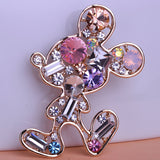 Wedding Jewelery Kawaii Micky Mouse Cartoon Brooches Crystal Scarf Clips Hijab Pins Up Broches  Brand Designer Large Broaches