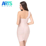 2016 Mulheres Sexy Vestido Sem Mangas Um ombro-Oco Out Cruz Preta Nu Bodycon vestido Da Atadura Da Celebridade Vestidos de Festa À Noite